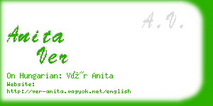 anita ver business card